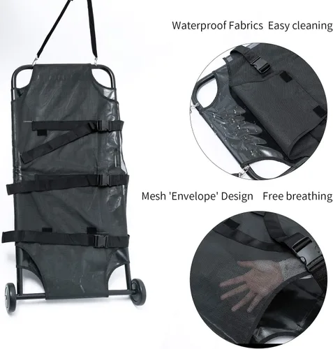Vista 10 de Max Loading - Camilla grande para perros de 250 libras con ruedas silenciosas, carrito de transporte de mascotas de 45 x 22 pulgadas (desplegable)