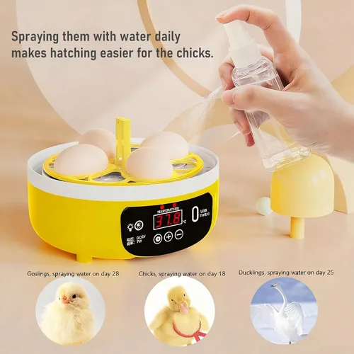 Vista 5 de Tissting Incubadora de huevos con giro manual de huevos y control de humedad, incubadoras para incubar huevos, incubadora de aves de corral