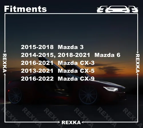 Vista 3 de Rexka Tuerca de ojal para rejilla KD4550ES1 compatible con Mazda 3, Mazda 6, CX-3, CX-5, CX-9