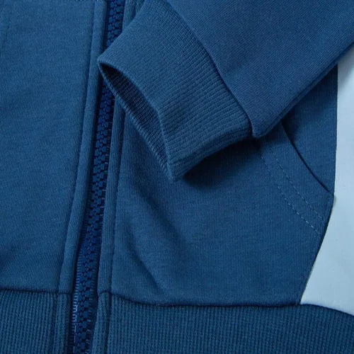 Vista 3 de HUAER Sudadera con capucha y cremallera frontal de algodón para bebé