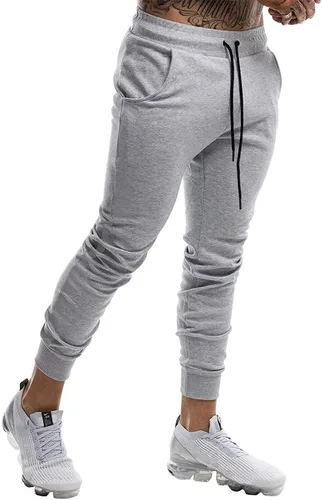 Vista 4 de Wangdo Pantalones deportivos ajustados para hombre, pantalones deportivos cónicos para entrenamiento, pantalones deportivos casuales para correr