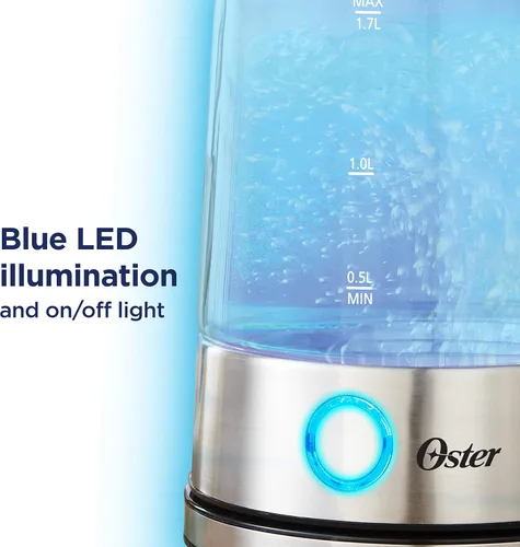 Vista 3 de Oster hervidor 1,7 l (7 tazas) con iluminación, con indicador LED y apagado automático