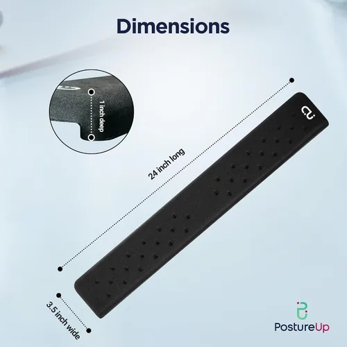 Vista 7 de EdgeRest PostureUp - Reposamuñecas largo en forma de L para codo, antebrazo y muñeca, soporte cómodo para mesa o escritorio, antideslizante, Negro
