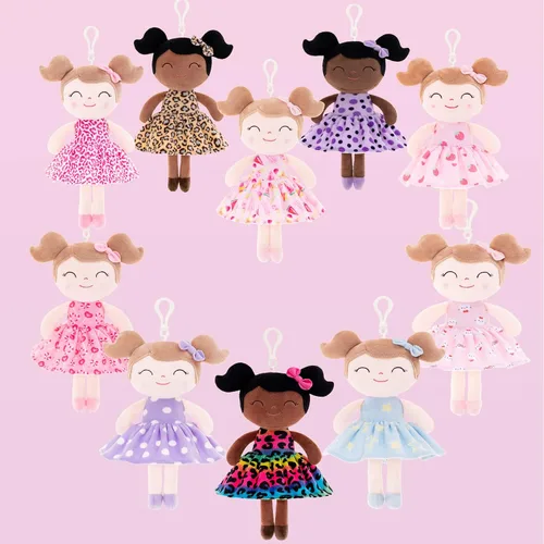 Vista 9 de Gloveleya Muñecos suaves de peluche con diseño de leopardo y arco iris, regalo para bebé de 9 pulgadas