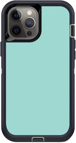 Vista 6 de MightySkins Skin compatible con OtterBox Defender iPhone 12 Pro Max - Azul sólido Funda protectora de vinilo duradera y única Fácil de aplicar