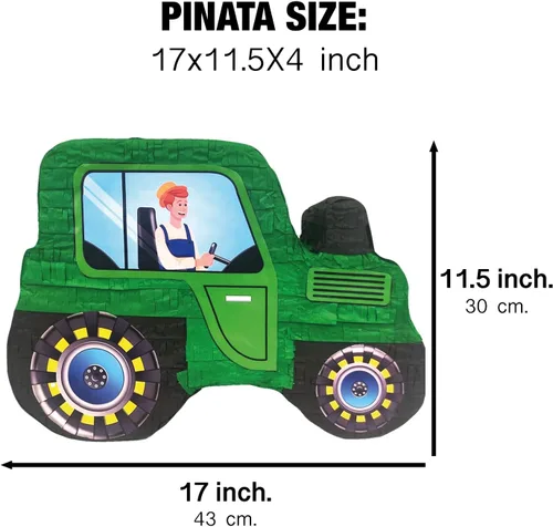 Vista 3 de La piñata tractor acelera la diversión con un punto culminante de fiesta temática de granja!