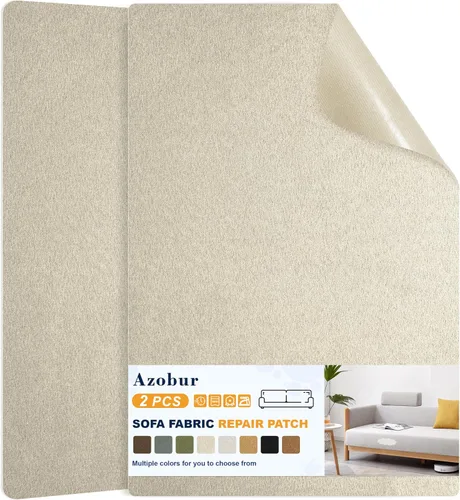 Vista 8 de Parche de reparación de terciopelo, parche de tela de franela autoadhesivo, varios colores, parche de microfibra, se puede usar para parches de Beige