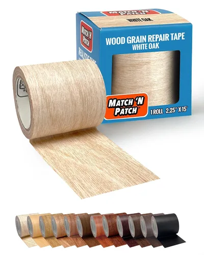 Vista 16 de Match 'N Patch Cinta de reparación realista, roble antiguo