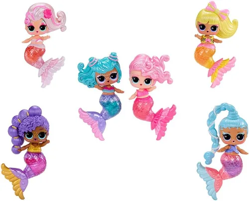 Vista 11 de LOL Surprise Mermaids Makeover Magic Tots con brillo de labios maquillaje DIY usable para ti y tu muñeca, juego acuático divertido, regalo