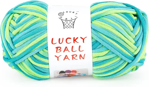 Vista 19 de LUCKY BALL Hilo para ganchillo, 3.53 oz/109 yardas, 70% algodón, 30% nailon, #5, hilo de tubo voluminoso para tejer, para bolsos, sombreros