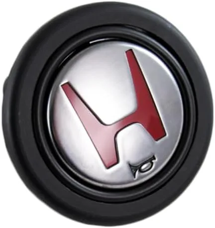 Vista 5 de Q1-TECH, botón redondo JDM universal para volantes aftermarket de 6 pernos con abertura de dos pulgadas 2" para botón de bocina (AUD-BK)