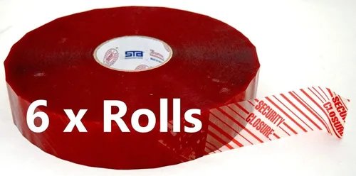 Vista 5 de BIG Roll Tamper Evidence SEGURITY CLOSURE Cinta de sellado de cartón 2" x 1000 yardas Modelo 1248 (1)