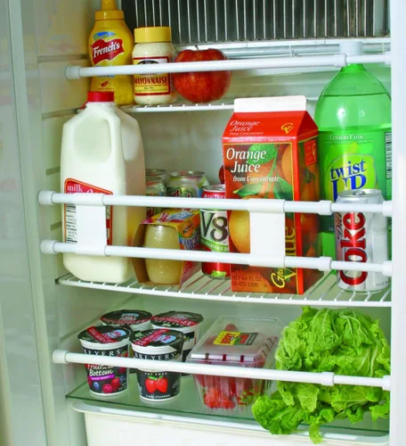 Vista 2 de Camco 44053 Barra de refrigerador RV de 28 pulgadas, mantiene alimentos y bebidas en su lugar durante el viaje, evita derrames desordenados, carga