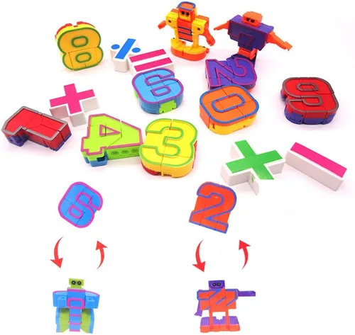 Vista 5 de Juguete educativo de matemáticas para contar números, juego de robot, juguetes para niños, 15 piezas