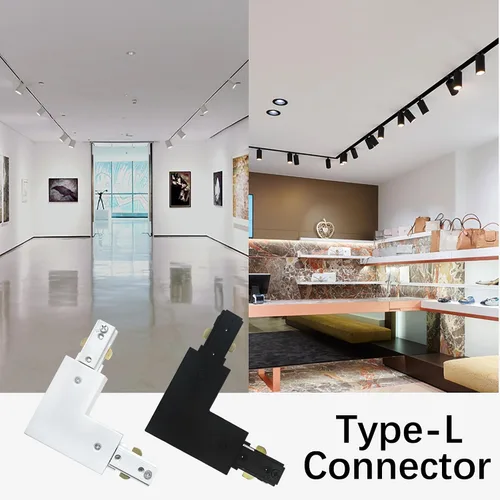 Vista 4 de H Track L Conector H Tipo Circuito único 3-Wire-1 Accesorios de iluminación de pista para H Track System Kit de iluminación