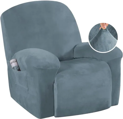 Vista 10 de H.VERSAILTEX Fundas elásticas para sillón reclinable, Funda para silla reclinable, Funda para sofá, 1 pieza, moderna, de terciopelo, elegante