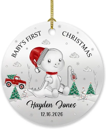 Vista 11 de Adorno personalizado para árbol de Navidad con nombre y año, regalo para mi nuevo apartamento, adorno personalizado para primera Navidad en un nuevo