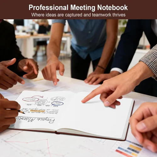 Vista 5 de ViVin Cuaderno A4 con rayas universitarias para el trabajo, diario de tapa dura de cuero de 8.5 x 11 pulgadas, 192 páginas, cuaderno rayado