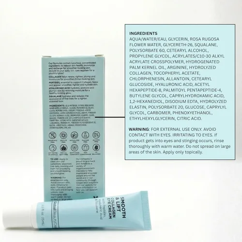 Vista 6 de Global Beauty Care Smooth & Lift Crema de ojos de colágeno – Tratamiento refinante debajo de los ojos para apoyar la elasticidad de la piel