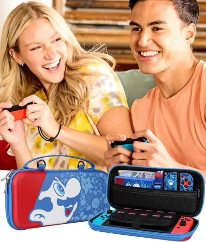 Vista 6 de Xinocy para Nintendo Switch Blue Maro Accesorios Bundle