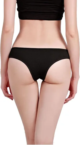 Vista 2 de Nightaste Ropa interior de bikini de algodón para mujer, paquete de 5 piezas de cintura baja, media cobertura de espalda