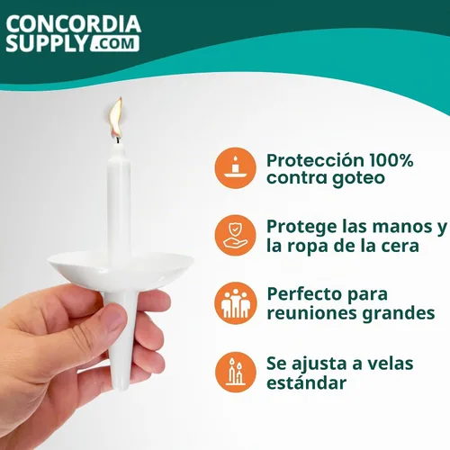 Vista 2 de Portavelas de plástico reutilizables para candelabros, 50 unidades, protector para vigilias de iglesia, conmemorativo, congregacional y velas