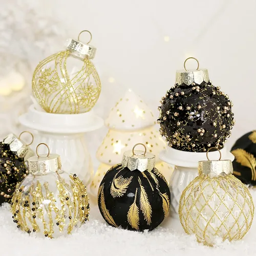 Vista 4 de 25 bolas de Navidad de 2.4 pulgadas, adornos surtidos para árbol de Navidad, inastillables, mini esferas colgantes para Navidad, vacaciones, bodas