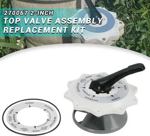 Vista 8 de 270067 Kit de reemplazo de conjunto de válvula superior de 2 pulgadas para Pentair Hi-Flow Top y Side Mount Pool Spa Multiport Valve 261177 261173