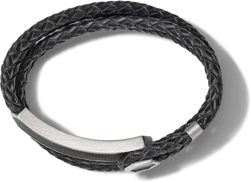 Vista 5 de Bulova Jewelry Mens Precisionist Double Wrap Braided Leather Strap Bracelet