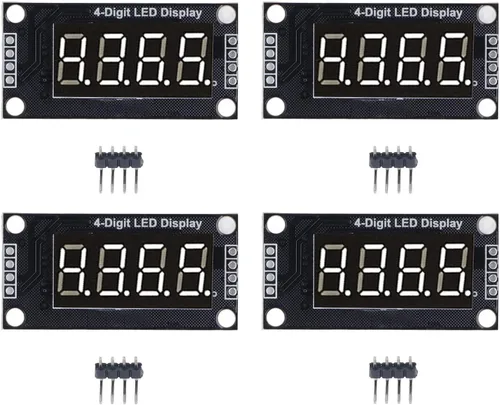 Vista 10 de 4 juegos de módulo de visualización de tubo digital LED, 4 dígitos y 7 segmentos, 0.36 pulgadas, TM1637, módulo de visualización numérica