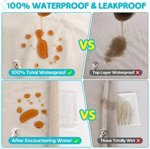 Vista 4 de Loiion Funda impermeable para sofá de perro 100% de doble cara - antideslizante, a prueba de fugas, protectores de sofá para mascotas para Almendra