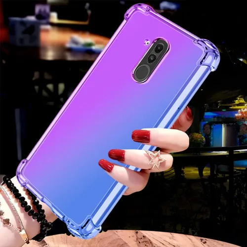 Vista 5 de Funda para Mate 20 Lite, SNE-LX3, funda transparente con bonito degradado, delgada, antiarañazos, flexible, TPU a prueba de golpes, funda protectora