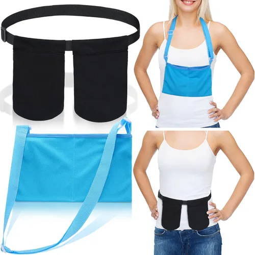 Vista 9 de Tondiamo Bolsa de drenaje ajustable para mastectomía con bolsa de ducha, bolsa de drenaje, camisas de pecho, dos bolsillos, suministros