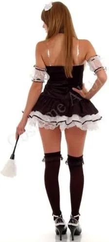 Vista 4 de Leg Avenue - Vestido de criada francesa de 5 piezas con cuello y banda para la cabeza