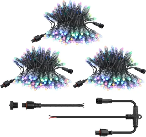 Vista 9 de ALITOVE WS2811 - Luces LED de píxeles de 12 V con xConnect RGB direccionables Bullet Pixels Cadena de luces 100 piezas IP68 impermeable 0.472 in