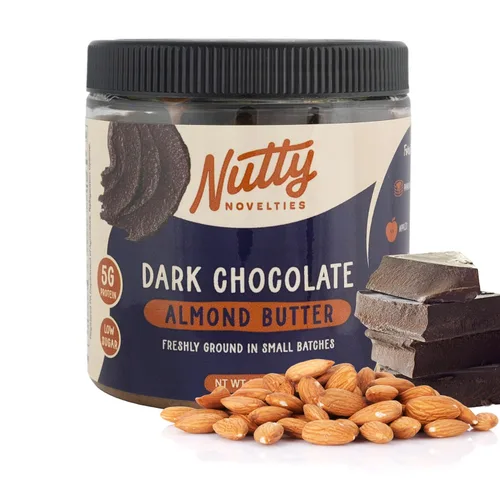 Vista 10 de Nutty Novelties Mantequilla de almendras clásica, alta en proteínas, mantequilla de nuez dulce, sin azúcar añadida, mantequilla de almendras pura