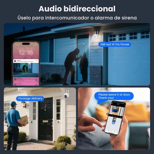 Vista 4 de xmartO Cámara de seguridad para el hogar PTZ de doble lente con zoom 10X