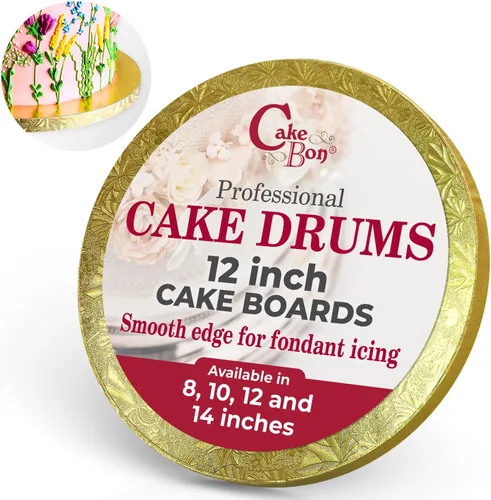 Vista 14 de Cakebon Tablas redondas para tartas – Tambores resistentes de 1/2 pulgada de grosor – Base profesional de 8 pulgadas para bordes totalmente