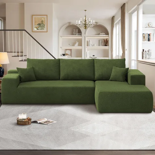 Vista 20 de Sofás seccionales Cloud de 96 pulgadas para sala de estar, sofá sin hueso en forma de L con cómoda silla, sofá modular con asiento profundo,