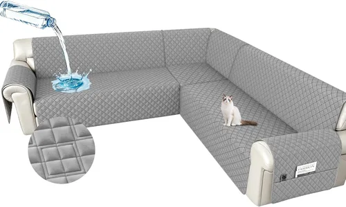 Vista 22 de Arfntevss Fundas impermeables para sofá modular en forma de L, lavable, de terciopelo, para sofá seccional, antideslizante, fundas de esquina