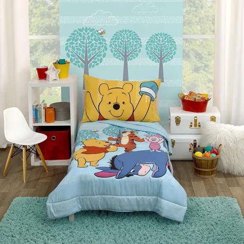 Vista 26 de Disney Cars Piston Cup Circuit - Juego de cama infantil de 4 piezas color azul, rojo y amarillo, Lightning McQueen y Mater, edredón, sábana bajera