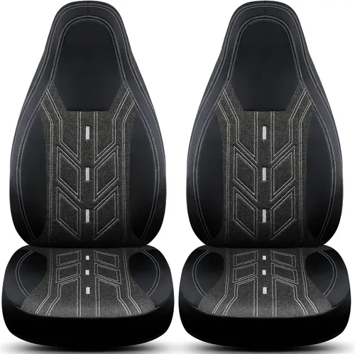 Vista 2 de BREMER SITZBEZÜGE Dimension Pilot Seat Covers Compatible with Motorhome Camper Ducato Driver & Passenger 822 Protective Cover Set in Grey 822 Grey