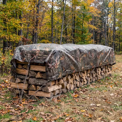 Vista 7 de Lona Resistente de Servicio Pesado de 11 Mil, Cubierta de Lona Impermeable Resistente a los Rayos UV Utilizada para Exteriores, Caza, Camping