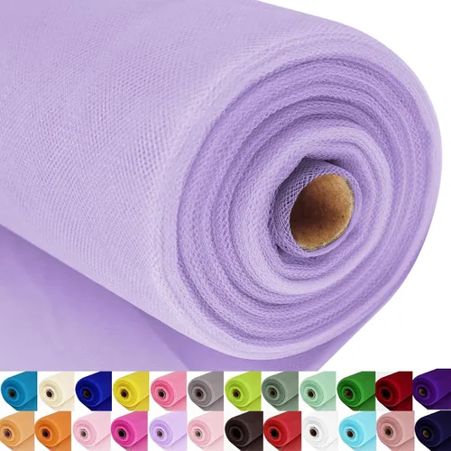 Vista 34 de Rollos de tela de tul, 54 pulgadas por 10 yardas (30 pies), cinta de tul para decoración de fiestas de boda, rollo de tela transparente en bobina