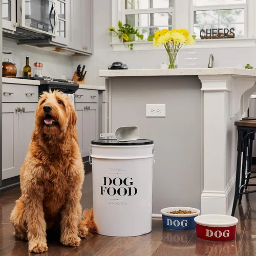 Vista 4 de Harry Barker Bon Chien contenedor para almacenamiento de comida para perros, color negro, 10 libras de capacidad