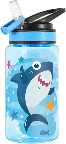 Vista 8 de Botella de agua de 15 onzas para niños, niñas, niños, escuela Dinosaurio