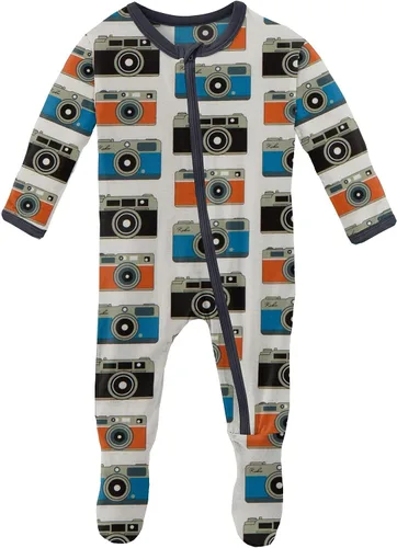 Vista 18 de KicKee Baby & Toddler - Pijama de viscosa ultrasuave de bambú con patas abatibles y puños