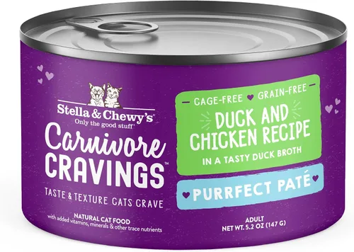 Vista 22 de Stella & Chewy's Carnivore Cravings Purrfect Paté - Alimento húmedo prémium sin granos para gatos, receta de pollo y atún, alto contenido