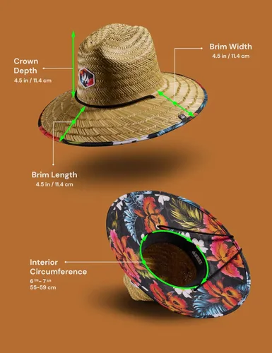 Vista 3 de Hemlock Hat Co. Sombreros de salvavidas con fondo impreso