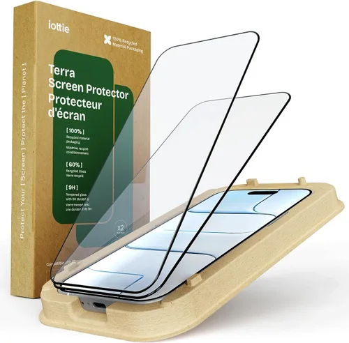 Vista 7 de iOttie Terra - Protector de pantalla de vidrio templado para iPhone 16, grado militar, dureza 9H, inastillable, resistente a los arañazos